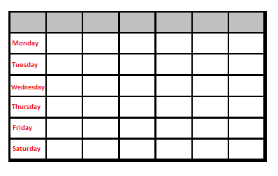 TIMETABLE – Daily lessons